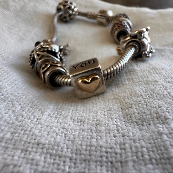 Pandora Charm - Two Tone I love you cube - Picture 6 of 6